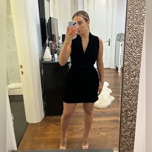 Wilfred Black Velvet Mini Dress